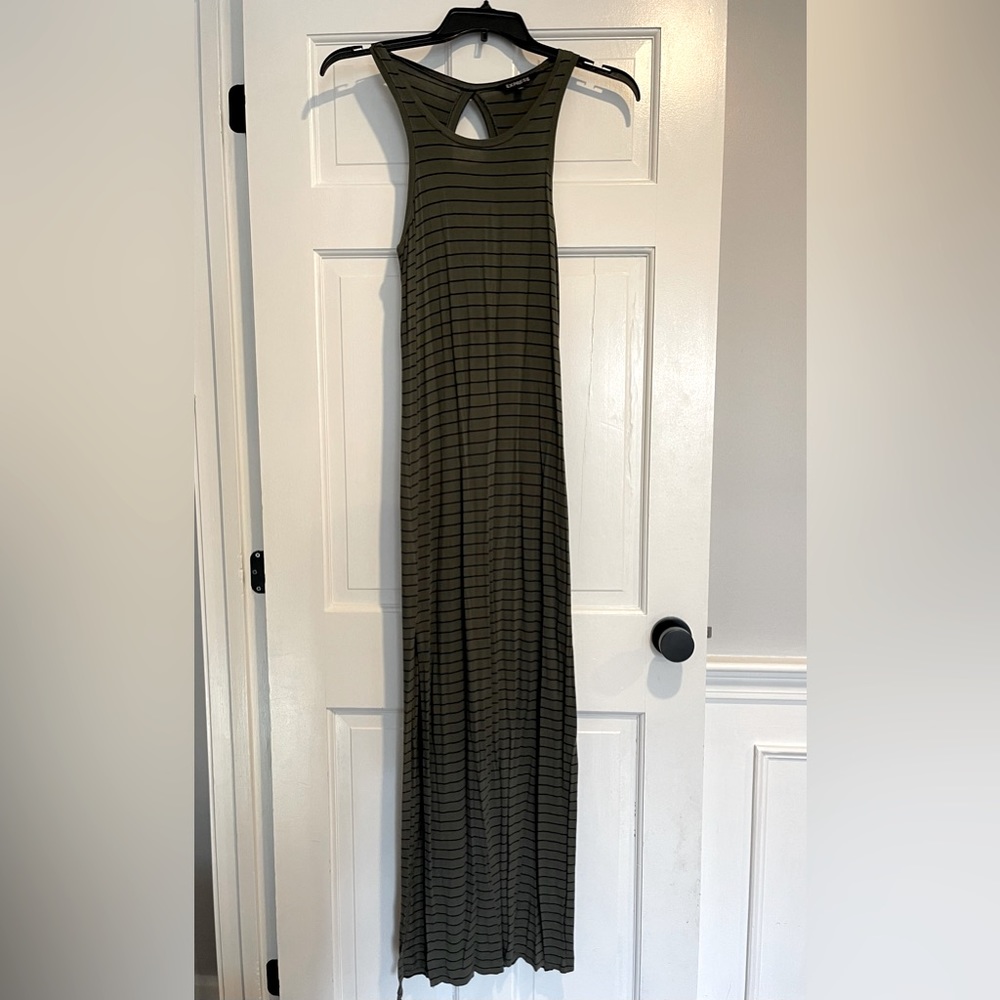 Army Green Maxi Dress, Express, Size XS, Great Condition